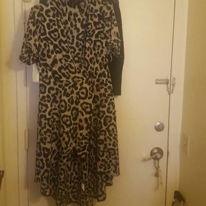 Leopard high low dress
